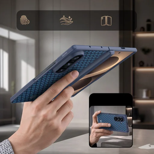 Benks ArmorGrid Pro Grand Combo magnetické puzdro pre Samsung Galaxy Z Fold 8 Ultra, modré - 12