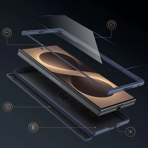 Benks ArmorGrid Pro Grand Combo magnetické puzdro pre Samsung Galaxy Z Fold 8 Ultra, modré - 7