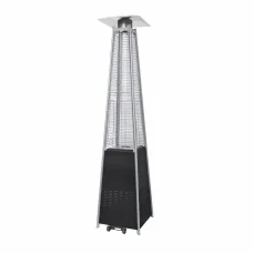 HOME FG227 hordozható gáz teraszfűtő, max. 13 kW, elektromos gyújtás, kerekeken gördíthető, üveg lángcső