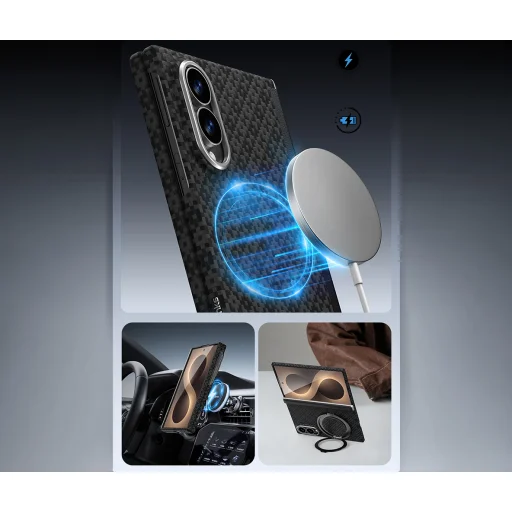Benks Armor Grid Pro Grand Combo magnetické ochranné puzdro pre Samsung Galaxy Z Fold 8, čierne - 11