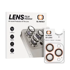 Tel Protect 3D Lens kameravédő edzett üveg iPhone 17 Pro/17 Pro Max készülékhez, narancssárga, 3 lencséhez