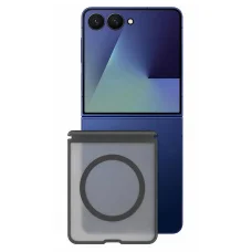  Samsung Galaxy Z Flip8 fekete Blueo bőrbarát matt leejtés elleni MagSafe tok