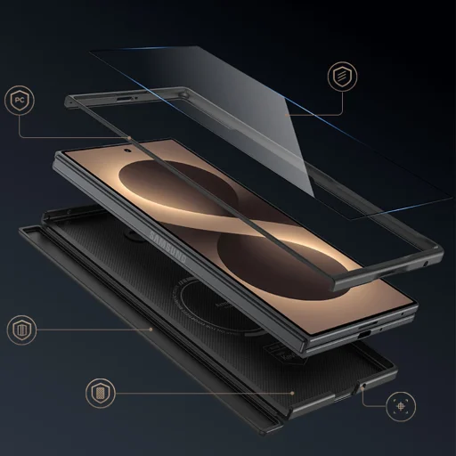 Benks ArmorGrid Pro Grand Combo magnetické puzdro pre Samsung Galaxy Z Fold 8 Ultra, čierne - 12