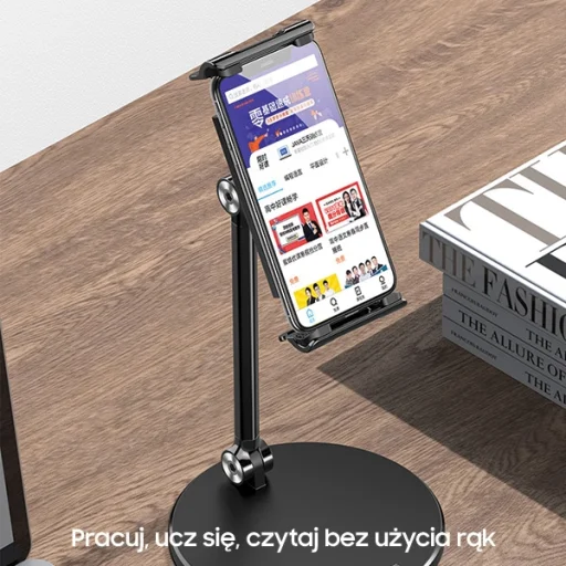 USAMS US-ZJ057 asztali telefontartó és táblagéptartó, fekete - 6