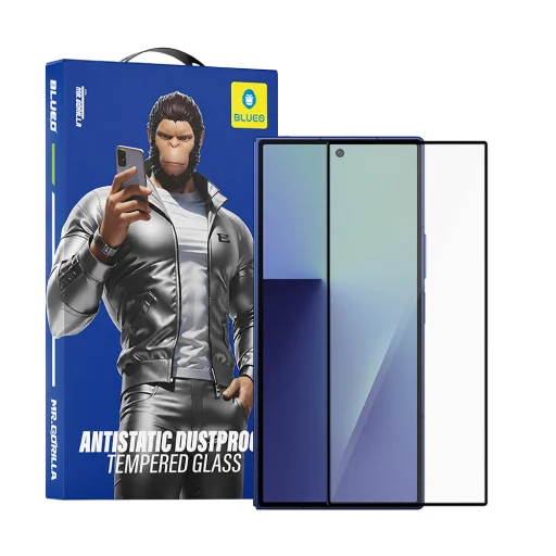 Blueo 2.5D Silk HD celoplošné ochranné tvrdené sklo pre Samsung Galaxy Z Fold7 / Z Fold8 Ultra, čierne ochranné sklo - 1
