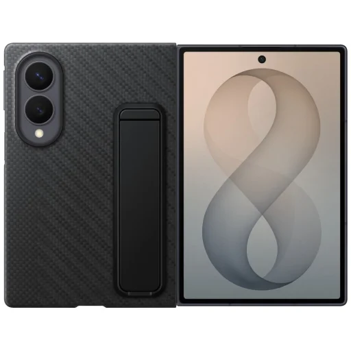  Samsung Galaxy Z Fold8 fekete Carbon Standing tok - 4