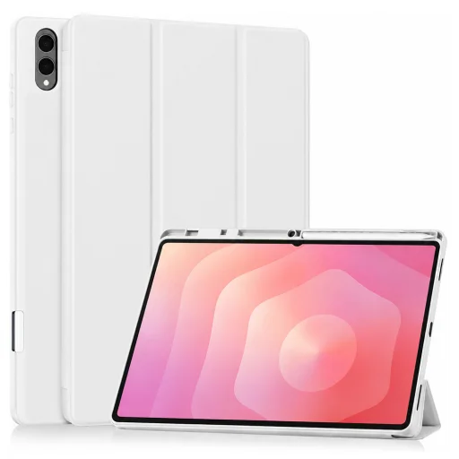 Techsuit Flex Trifold puzdro na tablet s držiakom na dotykové pero pre Samsung Galaxy Tab S11 Ultra / Tab S12 Ultra, sivé puzdro - 1