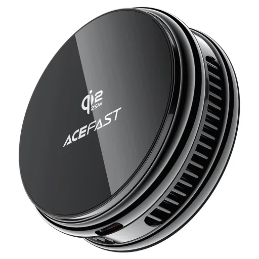 Acefast E47 Qi2 certifikovaná 25W magnetická bezdrôtová nabíjačka so zabudovaným chladením, čierna - 1