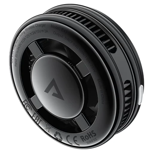 Acefast E47 Qi2 certifikovaná 25W magnetická bezdrôtová nabíjačka so zabudovaným chladením, čierna - 2