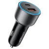 Acefast B21 nabíjačka do auta s USB-C a USB konektorom, 75 W, kovovo sivá thumbnail