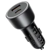 Acefast B21 nabíjačka do auta s USB-C a USB konektorom, 75 W, kovovo sivá thumbnail