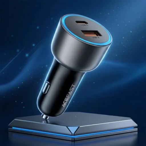 Acefast B21 nabíjačka do auta s USB-C a USB konektorom, 75 W, kovovo sivá - 4