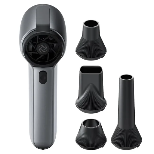 Acefast YF3 mini prenosný ventilátor so 4 nástavcami, sivý - 1