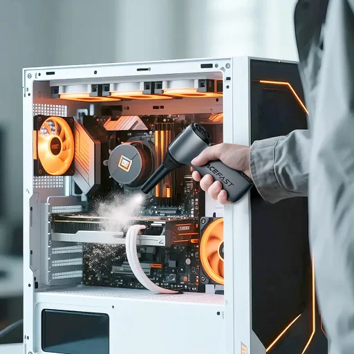 Acefast YF3 mini prenosný ventilátor so 4 nástavcami, sivý - 3