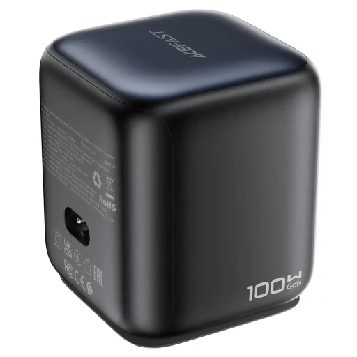 Acefast Z10 stolná GaN nabíjacia stanica s 3 portmi USB-C, USB-A, výsuvným USB-C káblom a farebným TFT displejom, čierna - 5