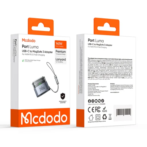Mcdodo OT-8850 USB-C–MagSafe 3 OTG adaptér, čierny, 140 W - 7