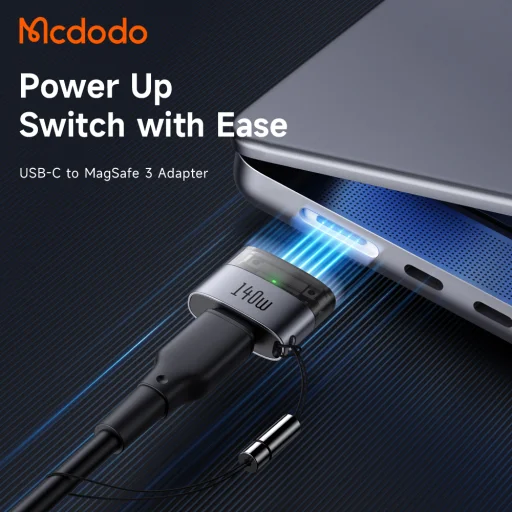 Mcdodo OT-8850 USB-C–MagSafe 3 OTG adaptér, čierny, 140 W - 2