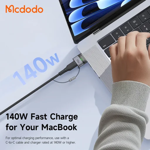 Mcdodo OT-8850 USB-C–MagSafe 3 OTG adaptér, čierny, 140 W - 3