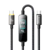 Mcdodo CA-8750 dátový a nabíjací kábel Type-C na Type-C 240W s TFT displejom, čierny, 1,2 m thumbnail