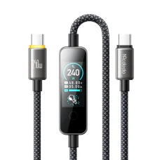 Mcdodo CA-8750 dátový a nabíjací kábel Type-C na Type-C 240W s TFT displejom, čierny, 1,2 m