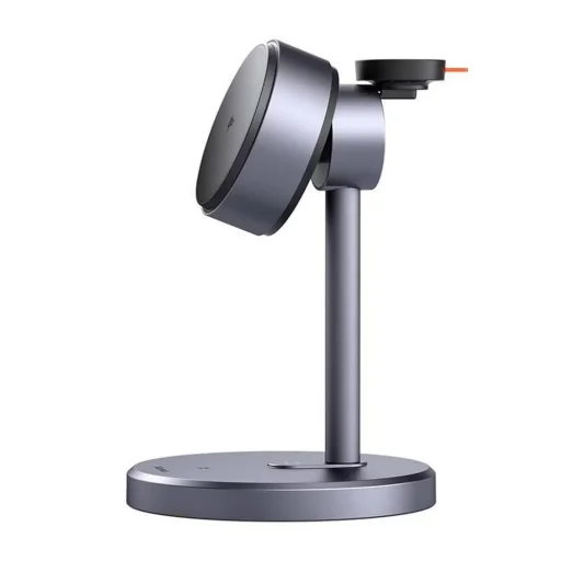 Mcdodo Black Swan Series magnetická bezdrôtová nabíjacia stanica pre iPhone, iWatch a slúchadlá, so stojanom, 22,5 W, Qi2, čierna (CH-2460) - 1
