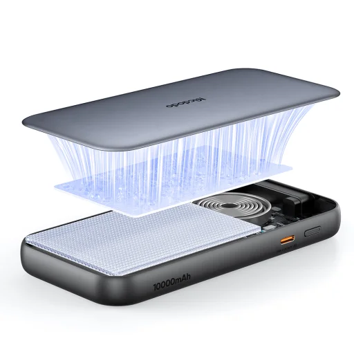 Mcdodo MetaFree Series MC-5920 externá batéria so vstavaným USB-C káblom, 10000 mAh, 45 W, tmavosivá - 3