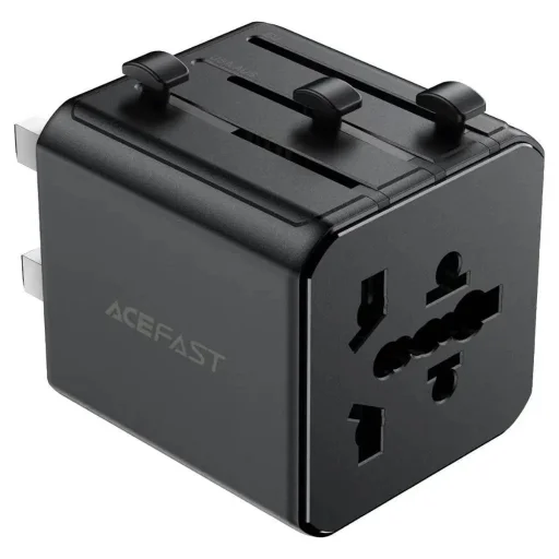 Acefast Z11 univerzálny cestovný adaptér, čierny - 1