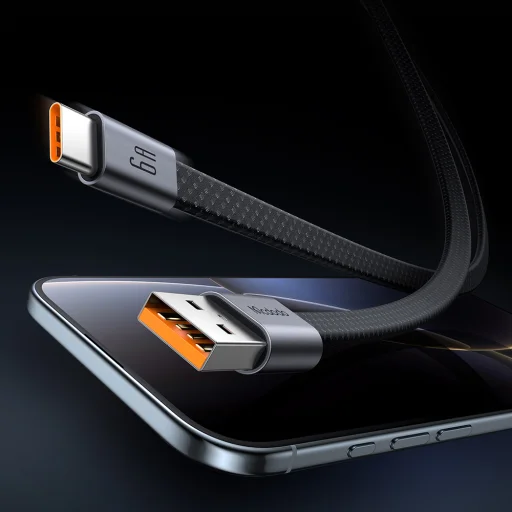 Mcdodo CA-1200 ultratenký magnetický samonavíjací kábel USB – Type-C, čierny, 1 m, 6 A - 3