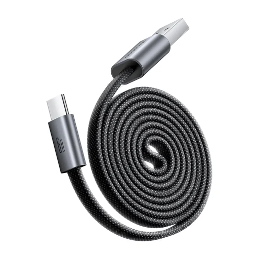 Mcdodo CA-1200 ultratenký magnetický samonavíjací kábel USB – Type-C, čierny, 1 m, 6 A - 1