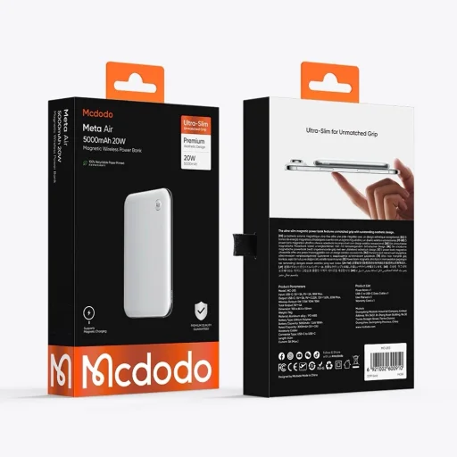 Mcdodo Meta Air MC-2931 magnetická bezdrôtová powerbanka, 5000 mAh, 20 W, čierna - 7