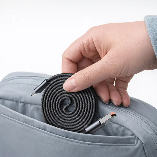 Mcdodo Data Cable Self-Winding Series CA-1160 samonavíjací USB-A – Lightning kábel, 3A, 1m, čierny - 6