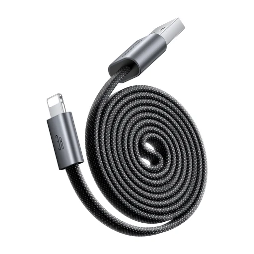 Mcdodo Data Cable Self-Winding Series CA-1160 samonavíjací USB-A – Lightning kábel, 3A, 1m, čierny - 1