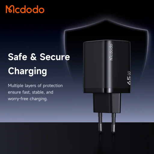 Mcdodo Ultimate Mini (CH-0850) GaN USB-C hálózati gyorstöltő 65W fekete - 5