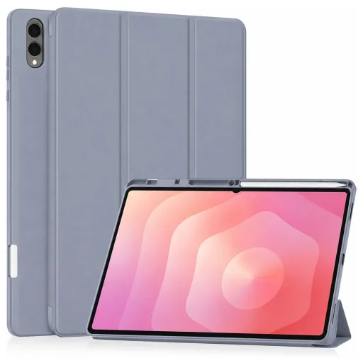Techsuit Flex Trifold flipové puzdro s držiakom na dotykové pero pre Samsung Galaxy Tab S11 Ultra / Tab S12 Ultra, fialové - 1