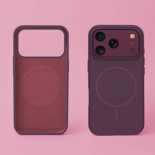 TFO Silicone Thin Mag magnetické puzdro pre iPhone 17 Pro Max a iPhone 18 Pro Max, 6,9", bordové - 4