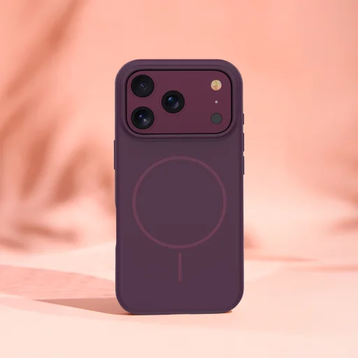 TFO Silicone Thin Mag magnetické puzdro pre iPhone 17 Pro Max a iPhone 18 Pro Max, 6,9", bordové - 5