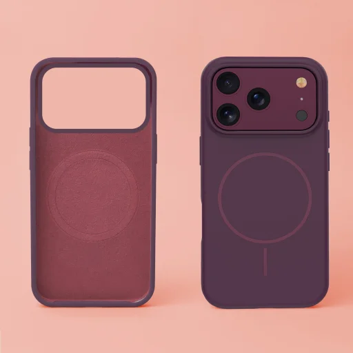 TFO Silicone Thin Mag magnetické puzdro pre iPhone 17 Pro Max a iPhone 18 Pro Max, 6,9", bordové - 6