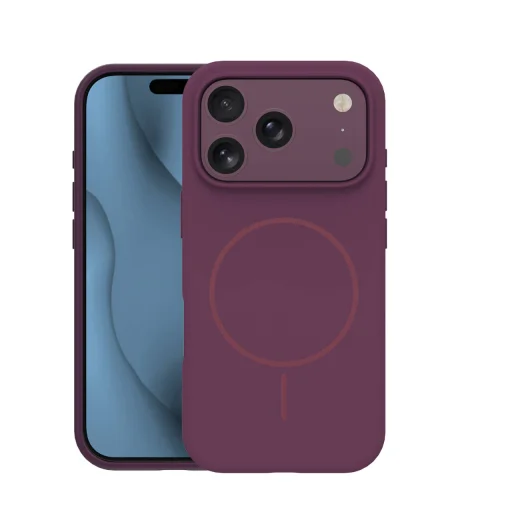 TFO Silicone Thin Mag magnetické puzdro pre iPhone 17 Pro Max a iPhone 18 Pro Max, 6,9", bordové - 1