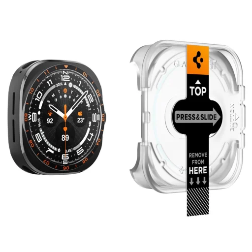 Spigen Glas.TR EZ Fit AC tvrdené sklo pre Samsung Galaxy Watch Ultra 1 / 2 2026 (47 mm), číre, 2 ks - 3