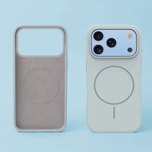 TFO tenké magnetické silikónové puzdro pre iPhone 17 Pro / 18 Pro 6,3″ – strieborné - 4