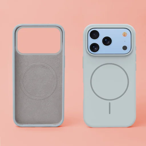 TFO tenké magnetické silikónové puzdro pre iPhone 17 Pro / 18 Pro 6,3″ – strieborné - 6