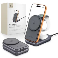 Tech-Protect A53 magnetická bezdrôtová nabíjačka 3 v 1 MagSafe 25 W Qi2.2, tmavosivá