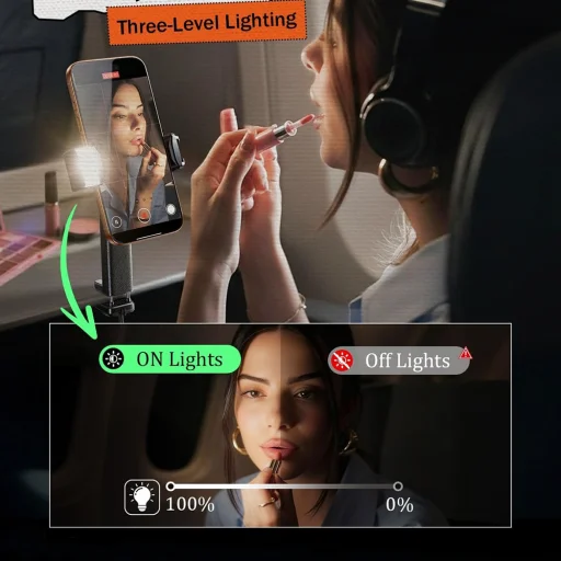 Lisen A133 stolný držiak na telefón s LED osvetlením, čierny (YL0225070021) - 6