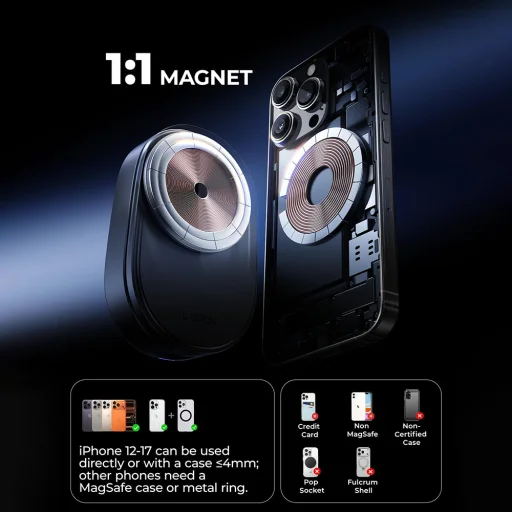 Lisen W121 3 v 1 bezdrôtová nabíjacia stanica so 45W adaptérom, čierna (YL0325080017) - 6