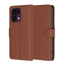 Oppo Reno16 F / Reno16 FS hnedé kožené peňaženkové puzdro Techsuit Leather Folio