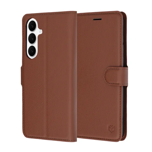 Samsung Galaxy S26 FE / S25 FE hnedé peňaženkové puzdro Techsuit Leather Folio - 1