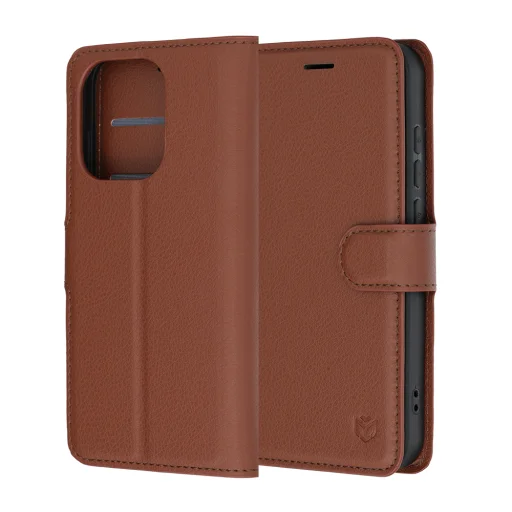 Hnedé peňaženkové puzdro Techsuit Leather Folio pre Oppo Reno16 - 6