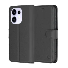 Techsuit Leather Folio könyvtok Oppo Reno16 készülékhez – fekete tok