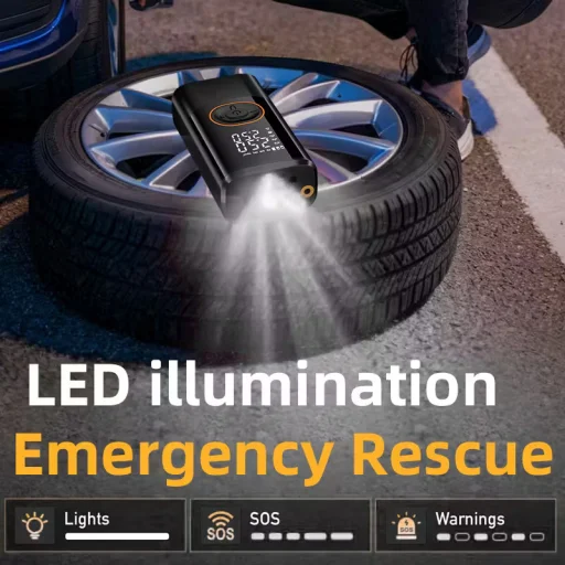 Techsuit AirXpert Pro AI2 bezdrôtový autokompresor s LED svetlom – čierny - 5