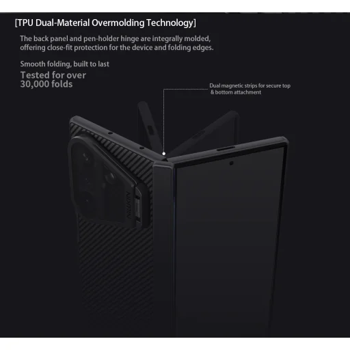 Samsung Galaxy Z Fold 8 Ultra čierne puzdro Nillkin CamShield Prop Magnetic s priehľadným krytom objektívu - 8